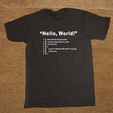 HELLO WORLD Geek Team Programmer Unisex Funny T Shirt Tshirt Men Cotton Short Sleeve T-shirt Top Tees