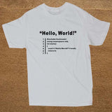 HELLO WORLD Geek Team Programmer Unisex Funny T Shirt Tshirt Men Cotton Short Sleeve T-shirt Top Tees