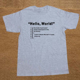 HELLO WORLD Geek Team Programmer Unisex Funny T Shirt Tshirt Men Cotton Short Sleeve T-shirt Top Tees