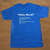 HELLO WORLD Geek Team Programmer Unisex Funny T Shirt Tshirt Men Cotton Short Sleeve T-shirt Top Tees