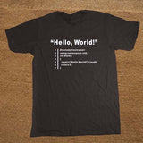 HELLO WORLD Geek Team Programmer Unisex Funny T Shirt Tshirt Men Cotton Short Sleeve T-shirt Top Tees