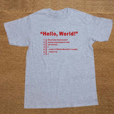 HELLO WORLD Geek Team Programmer Unisex Funny T Shirt Tshirt Men Cotton Short Sleeve T-shirt Top Tees