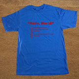 HELLO WORLD Geek Team Programmer Unisex Funny T Shirt Tshirt Men Cotton Short Sleeve T-shirt Top Tees