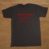 HELLO WORLD Geek Team Programmer Unisex Funny T Shirt Tshirt Men Cotton Short Sleeve T-shirt Top Tees