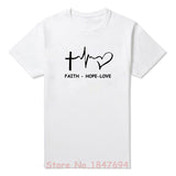 New Summer Style Faith Hope Love Christian T-shirt Funny christianity god tee Gift T Shirt Men Casual Short Sleeve Top Tees