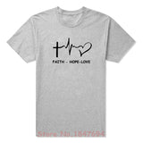 New Summer Style Faith Hope Love Christian T-shirt Funny christianity god tee Gift T Shirt Men Casual Short Sleeve Top Tees