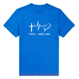 New Summer Style Faith Hope Love Christian T-shirt Funny christianity god tee Gift T Shirt Men Casual Short Sleeve Top Tees