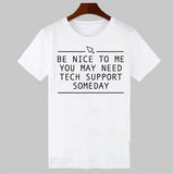 Funny Tech Support Printed Mens T Shirt Tee Computer Geek Smart