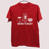 Never Forget Floppy Disc VHS Cassette Tech Geek Print T Shirts