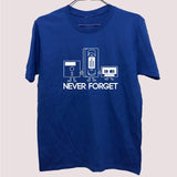 Never Forget Floppy Disc VHS Cassette Tech Geek Print T Shirts