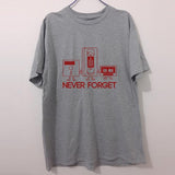 Never Forget Floppy Disc VHS Cassette Tech Geek Print T Shirts