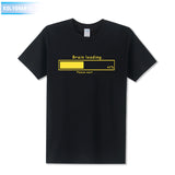 Brain Loading Gamer Computer Geek Funny Print T Shirt Men's Cotton T-Shirt