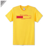 Brain Loading Gamer Computer Geek Funny Print T Shirt Men's Cotton T-Shirt