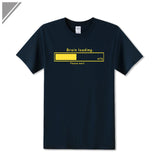 Brain Loading Gamer Computer Geek Funny Print T Shirt Men's Cotton T-Shirt