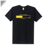 Brain Loading Gamer Computer Geek Funny Print T Shirt Men's Cotton T-Shirt