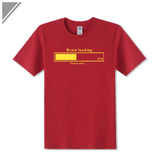 Brain Loading Gamer Computer Geek Funny Print T Shirt Men's Cotton T-Shirt