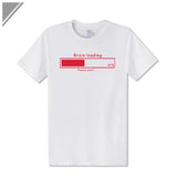 Brain Loading Gamer Computer Geek Funny Print T Shirt Men's Cotton T-Shirt