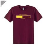 Brain Loading Gamer Computer Geek Funny Print T Shirt Men's Cotton T-Shirt