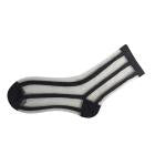 Fashion Ultrathin Transparent Crystal Stripe Lace Elastic Women Ladies Socks