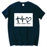 New Christian Men's T-shirt Faith Hope Love Jesus Cotton Black  Shirt men's top tees summer cotton tee shirt