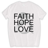 New Christian Men's T-shirt Faith Hope Love Jesus Cotton Black  Shirt men's top tees summer cotton tee shirt