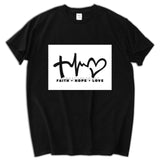 New Christian Men's T-shirt Faith Hope Love Jesus Cotton Black  Shirt men's top tees summer cotton tee shirt