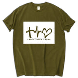 New Christian Men's T-shirt Faith Hope Love Jesus Cotton Black  Shirt men's top tees summer cotton tee shirt