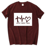 New Christian Men's T-shirt Faith Hope Love Jesus Cotton Black  Shirt men's top tees summer cotton tee shirt