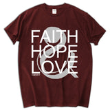 New Christian Men's T-shirt Faith Hope Love Jesus Cotton Black  Shirt men's top tees summer cotton tee shirt