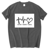 New Christian Men's T-shirt Faith Hope Love Jesus Cotton Black  Shirt men's top tees summer cotton tee shirt