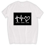 New Christian Men's T-shirt Faith Hope Love Jesus Cotton Black  Shirt men's top tees summer cotton tee shirt