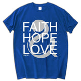 New Christian Men's T-shirt Faith Hope Love Jesus Cotton Black  Shirt men's top tees summer cotton tee shirt