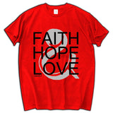 New Christian Men's T-shirt Faith Hope Love Jesus Cotton Black  Shirt men's top tees summer cotton tee shirt