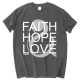 New Christian Men's T-shirt Faith Hope Love Jesus Cotton Black  Shirt men's top tees summer cotton tee shirt