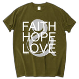 New Christian Men's T-shirt Faith Hope Love Jesus Cotton Black  Shirt men's top tees summer cotton tee shirt