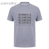 Omnitee  Binary Bit T Shirt ASCLL Men Short Sleeve Cotton Fashion Java Programmer Geek T-shirts