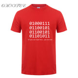 Omnitee  Binary Bit T Shirt ASCLL Men Short Sleeve Cotton Fashion Java Programmer Geek T-shirts