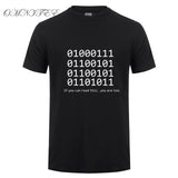 Omnitee  Binary Bit T Shirt ASCLL Men Short Sleeve Cotton Fashion Java Programmer Geek T-shirts