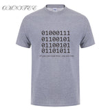 Omnitee  Binary Bit T Shirt ASCLL Men Short Sleeve Cotton Fashion Java Programmer Geek T-shirts