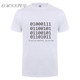Omnitee  Binary Bit T Shirt ASCLL Men Short Sleeve Cotton Fashion Java Programmer Geek T-shirts