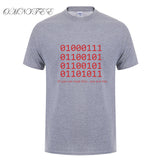 Omnitee  Binary Bit T Shirt ASCLL Men Short Sleeve Cotton Fashion Java Programmer Geek T-shirts