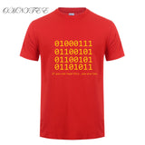 Omnitee  Binary Bit T Shirt ASCLL Men Short Sleeve Cotton Fashion Java Programmer Geek T-shirts