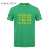 Omnitee  Binary Bit T Shirt ASCLL Men Short Sleeve Cotton Fashion Java Programmer Geek T-shirts