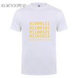 Omnitee  Binary Bit T Shirt ASCLL Men Short Sleeve Cotton Fashion Java Programmer Geek T-shirts