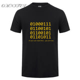 Omnitee  Binary Bit T Shirt ASCLL Men Short Sleeve Cotton Fashion Java Programmer Geek T-shirts