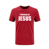 Summer Printed T Shirts I Belong to Jesus Tshirts Cotton Short Sleeve Christ Religion Catholic Christian Faith T-shirts