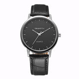 Fashion Men's Leisure Simple Leather Quartz Wrist Watch