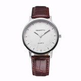 Fashion Men's Leisure Simple Leather Quartz Wrist Watch