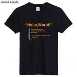 programmer With short sleeves T-shirt Hello World code Pure cotton Round collar Summer