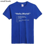 programmer With short sleeves T-shirt Hello World code Pure cotton Round collar Summer
